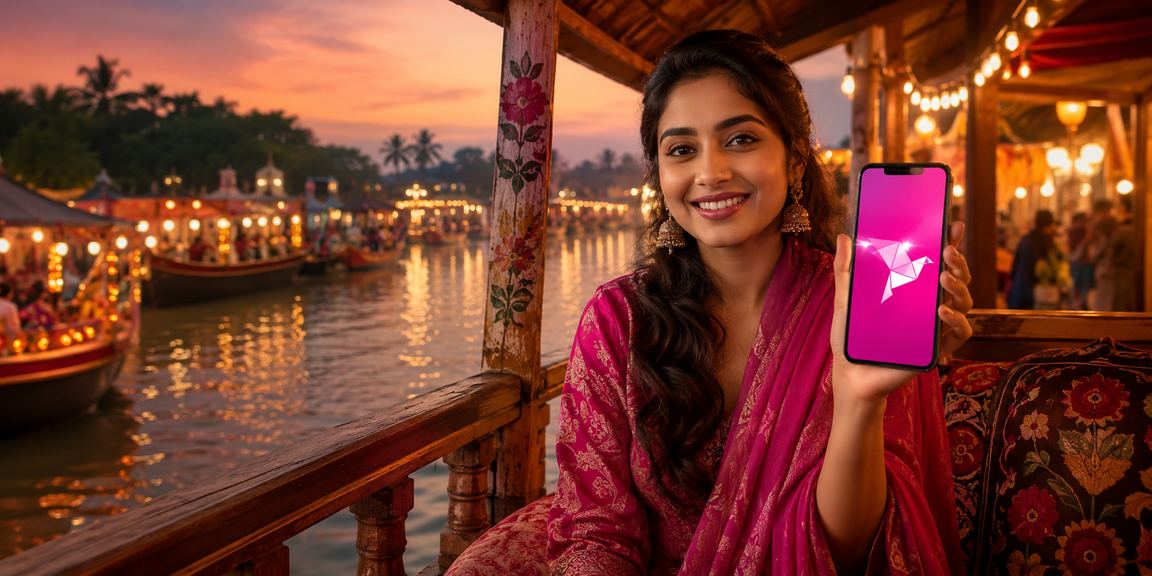 সুন্দরবন এলাকার নাইট মার্কেটে মোবাইলে ncw পেমেন্ট করছেন একজন ব্যবহারকারী